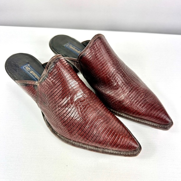 Panhandle Slim Shoes - Vintage Panhandle Slim Pointed Toe Western Mule Slides Leather Size 6B